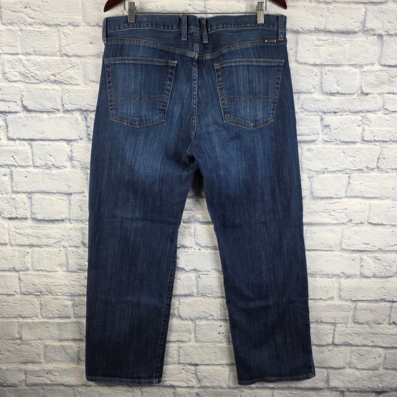 Lucky Brand Men 361 Vintage Straight Jeans Dark Wash Blue Denim Stretch 36X29 - Picture 3 of 12